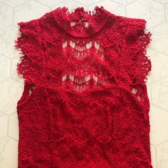 Free People Daydream Lace Dress in Cherry NWT - Picture 5 of 15